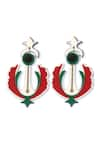 Shop_The YV Brand by Yashvi Vanani_Red The Phoenix Dangler Earrings _at_Aza_Fashions