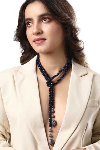 Buy_HRISHA_Black Agate Stone Embellished Chain _at_Aza_Fashions