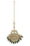 Shop_Riana Jewellery_Gold Plated Real Jadtar Stones Studded Maangtikka _at_Aza_Fashions