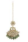 Shop_Riana Jewellery_Gold Plated Stone Embellished Maangtikka _at_Aza_Fashions