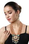 Buy_HRISHA_Gold Plated Crystals, Pearls Italian Embellished Necklace Set_at_Aza_Fashions