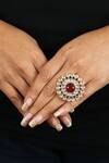 Buy_Riana Jewellery_Gold Plated Real Jadtar Stones Studded Ring _at_Aza_Fashions