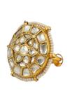Shop Riana Jewellery Gold Plated Glitter, Stones, Pearls Studded Ring at Aza Fashions Shop_Riana Jewellery_Gold Plated Glitter, Stones, Pearls Studded Ring _at_Aza_Fashions