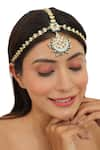 Buy_Riana Jewellery_Gold Plated Real Jadtar Stones Bead Embellished Mathapatti _at_Aza_Fashions