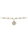 Shop_Riana Jewellery_Gold Plated Pearls And Jadtar Stone Embellished Mathapatti _at_Aza_Fashions