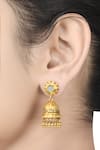 Buy_Tribe Amrapali_Gold Plated Handcrafted Floral Jhumkas _at_Aza_Fashions