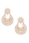 Shop_HRISHA_Gold Plated Mirrors Kundan Polki Embellished Chandbalis _at_Aza_Fashions