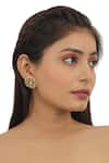 Buy_Riana Jewellery_Gold Plated Glitter, Beads, Stones Circular Studs _at_Aza_Fashions