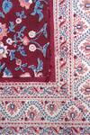 Shop Cocobee Red Cotton Hand Block Print Floral Jaal Table Cloth at Aza Fashions Shop_Cocobee_Red Cotton Hand Block Print Floral Jaal Table Cloth_at_Aza_Fashions