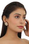 Buy_Riana Jewellery_Gold Plated Real Jadtar Stones Circular Studs _at_Aza_Fashions