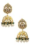 Shop_Riana Jewellery_Gold Plated Bead Drop Jhumkas _at_Aza_Fashions