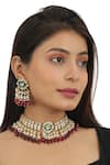 Buy_Riana Jewellery_Gold Plated Metallic Thread, Crystals Stone Embellished Necklace Set _at_Aza_Fashions