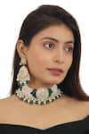 Buy_Riana Jewellery_Gold Plated Real Jadtar Stones Bead Embellished Necklace Set _at_Aza_Fashions