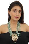 Buy_Riana Jewellery_Gold Plated Real Jadtar Stones Bead Embellished Pendant Necklace _at_Aza_Fashions