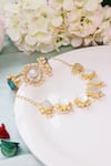 Shop_Ishhaara_White Bead Drop Necklace Set _at_Aza_Fashions