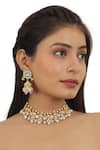 Buy_Riana Jewellery_Gold Plated Glitter, Stones, Beads Carved Necklace Set _at_Aza_Fashions