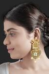Buy_Tizora_Gold Plated Beads, Embroidery Antique Handcrafted Danglers _at_Aza_Fashions