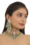 Buy_Riana Jewellery_Gold Plated Real Jadtar Stones Bead Drop Necklace Set _at_Aza_Fashions