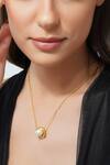 Buy_Zariin_Gold Plated Pearl Pendant Necklace _at_Aza_Fashions