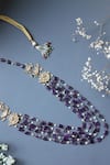 Shop_Paisley Pop_Purple Polki Amethyst Layered Contemporary Necklace _at_Aza_Fashions