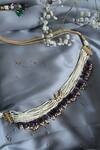 Shop_Paisley Pop_Gold Plated Kundan Pearl Choker Necklace _at_Aza_Fashions