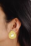 Buy_Neeta Boochra_Gold Plated Kundan Stud Earrings_at_Aza_Fashions