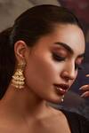 Buy_Paisley Pop_Gold Plated Diamonds, Pearls Kundan Jhumka Earrings_at_Aza_Fashions