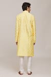 Shop_Arihant Rai Sinha_Yellow Silk Dupion Printed Floral Botanical Kurta Set _at_Aza_Fashions