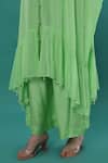 Buy_Bha Sha_Green Georgette, Satin Embroidery V-neck Mirror And Resham Kaftan Pant Set _Online_at_Aza_Fashions
