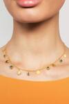Buy_Zariin_Gold Plated Studded Pendant Charm Necklace _at_Aza_Fashions