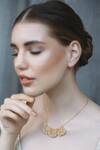 Buy_Zariin_Gold Plated Filigree Pendant Necklace _at_Aza_Fashions
