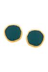 Shop_Zariin_Gold Plated Stones Stud Earrings _at_Aza_Fashions