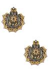Shop Neeta Boochra Gold Plated Stone Handcrafted Chandbali Earrings at Aza Fashions Shop_Neeta Boochra_Gold Plated Stone Handcrafted Chandbali Earrings_at_Aza_Fashions