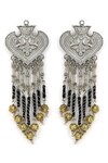 Shop_Heer-House Of Jewellery_Black Nakshatra Kaanpphool Earrings_at_Aza_Fashions