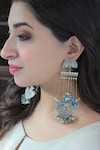 Buy_Heer-House Of Jewellery_Blue Stone Shyama Kundal Earrings_at_Aza_Fashions