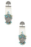 Shop_Heer-House Of Jewellery_Blue Stone Shyama Kundal Earrings_at_Aza_Fashions