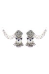 Shop_Heer-House Of Jewellery_Blue Stones Kamakshi Teenladi Earrings_at_Aza_Fashions