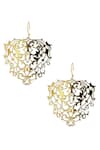 Shop_Eina Ahluwalia_Gold Plated Mini Baroque Carved Earrings _at_Aza_Fashions