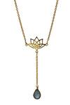 Shop_Eina Ahluwalia_Gold Plated Labradorite Enlight Lariat Necklace _at_Aza_Fashions