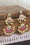 Shop_Namasya_Gold Plated Kundan Carved Chandbali Earrings _at_Aza_Fashions