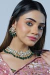 Buy_Namasya_Gold Plated Imitation Diamonds Stone Embellished Necklace Set _at_Aza_Fashions