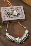 Shop_Namasya_Gold Plated Imitation Diamonds Stone Embellished Necklace Set _at_Aza_Fashions