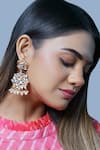 Buy_Namasya_Gold Plated Pearls Kundan Carved Dangler Earrings _at_Aza_Fashions