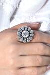 Buy_Noor_Silver Plated Zari Zirconia Stone Embellished Ring_at_Aza_Fashions