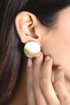 Buy_Noor_Silver Plated Dual Tone Shaded Round Shaped Stud Earrings _at_Aza_Fashions