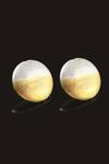 Shop_Noor_Silver Plated Dual Tone Shaded Round Shaped Stud Earrings _at_Aza_Fashions