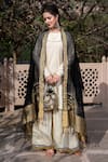 The Home Affair_Ivory Cotton Silk Embroidered Got Boat Achkan Sharara Set With Chanderi Dupatta _Online_at_Aza_Fashions