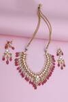 Shop_Namasya_Gold Plated Stones Kundan Pendant Choker Set _at_Aza_Fashions