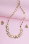 Shop_Namasya_Gold Plated Pearls, Diamonds Kundan Choker Set _at_Aza_Fashions