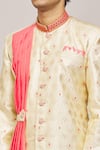 Buy_Aryavir Malhotra_Gold Sherwani Croma Heavy Jacquard Woven Floral With Dhoti Pant _Online_at_Aza_Fashions